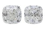 (GIA) 1.00CT ET PAR HØYKVALITETS PUTESLIPTE NATURLIGE DIAMANTER. G-H/VVS1-VVS2.